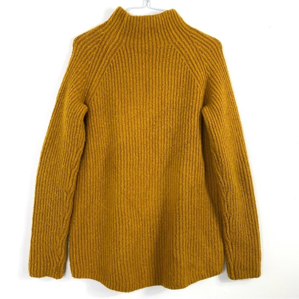 MADEWELL Northfield Mockneck Ribbed Sweater in Mustard Style# H3339 - Picture 3 of 9
